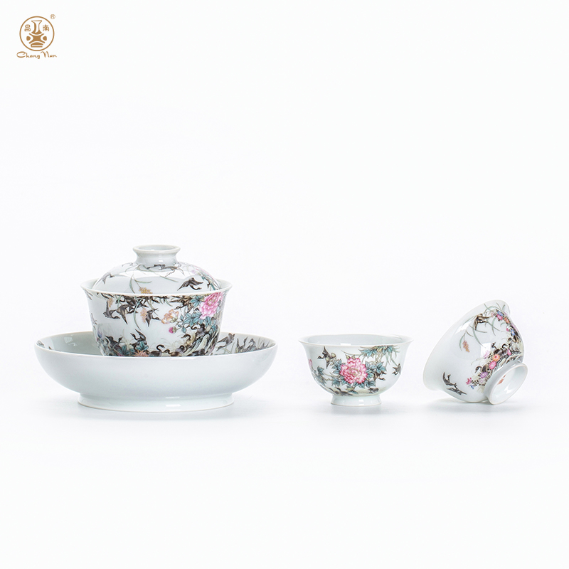 重工粉彩“百雁圖”